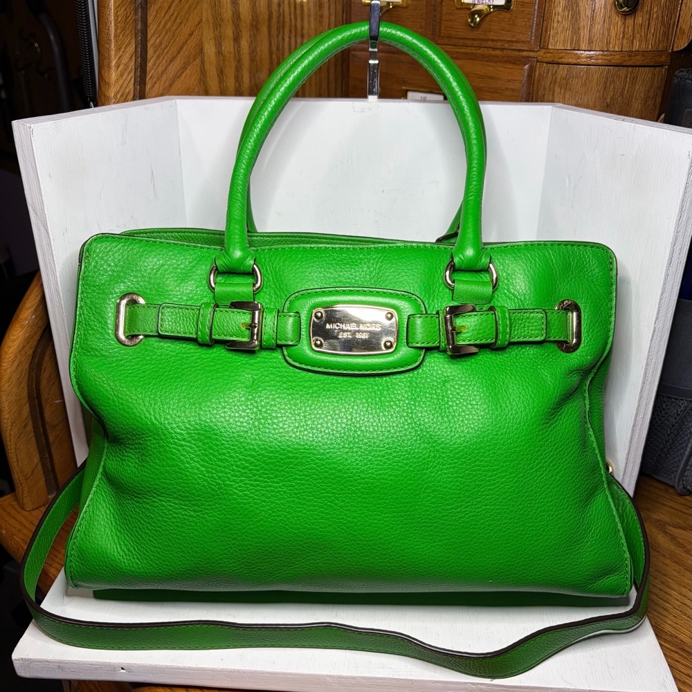 Vintage Michael Kors Hamilton Satchel - Kelly Green